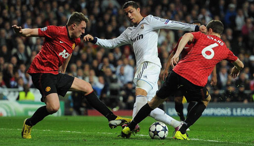Madrids Cristiano Ronaldo wird auch im Rückspiel von United in die Mangel genommen werden