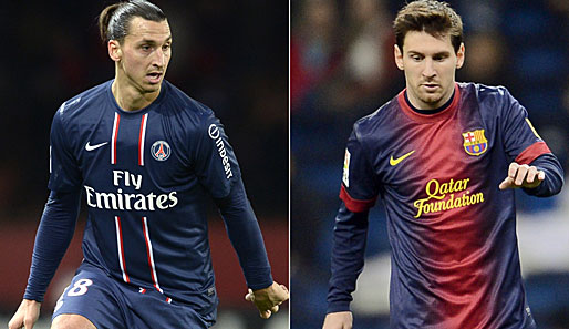 Bei dem Duell PSG gegen Barca stehen vor allem Zlatan Ibrahimovic und Lionel Messi im Fokus