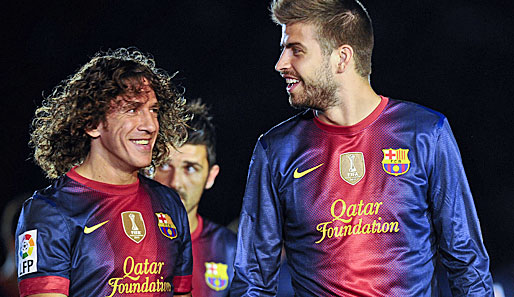 Zu selten ein Pärchen in der Barcelona-Defensive: Carles Puyol und Pique
