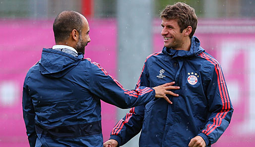 Pep Guardiola und Thomas Müller starten mit den Bayern die Mission Titelverteidigung
