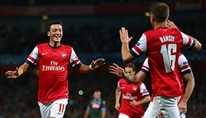 Mesut Özil lieferte erneut eine starke Leistung im Dress des FC Arsenal ab und traf auch selbst