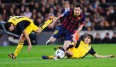 Verfing sich immer wieder im gelben Abwehrbollwerk: Barcas Lionel Messi