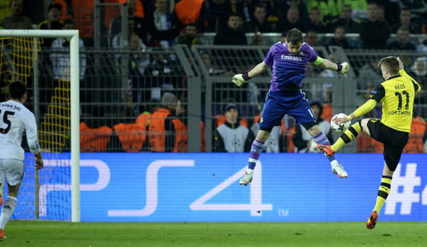 Marco Reus' (r.) Doppelpack ließ Borussia Dortmund gegen Real Madrid vom Wunder träumen