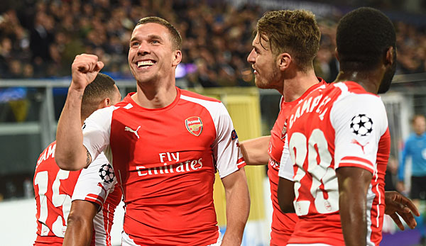 Lukas Podolski schoss Arsenal mit seinem Treffer zum Sieg beim RSC Anderlecht