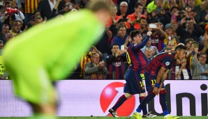 Die Protagonisten des Abends im Camp Nou: Messi, Neymar und Manuel Neuer