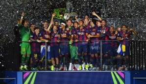Der FC Barcelona feiert das zweite Triple der jüngsten Vereinsgeschichte