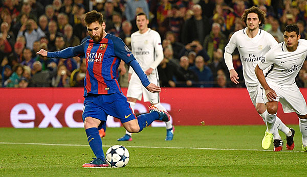 Lionel Messi traf gegen Paris Saint-Germain vom Elfmeterpunkt