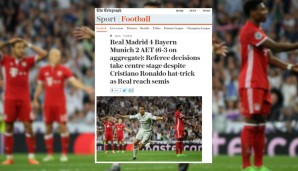 Der "Telegraph" sagt, dass die Entscheidungen von Schiedsrichter Kassai und nicht Ronaldos Hattrick das Hauptthema des Abends gewesen seien