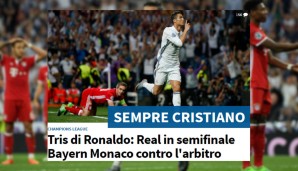 "Tuttosport" verweist auch auf Ronaldos Dreier und den Ärger der Bayern mit dem Schiedsrichter