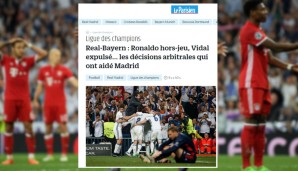 "Le Parisien" fasst alles zusammen, was passiert ist: Ronaldos dufte Leistung, Vidals Platzverweis und einen Schiedsrichter, der Real tüchtig unter die Arme griff