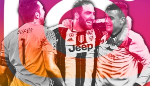 Haben irre zugelegt bei Instagram: die Juve-Stars Buffon, Higuain und Dybala (v.l.)