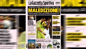 Auf ins Land der Unterlegenen! Die Gazzetta titelt in großen Lettern: "Fluch!" Zuerst habe Juve dominiert, "doch dann wütet Real"