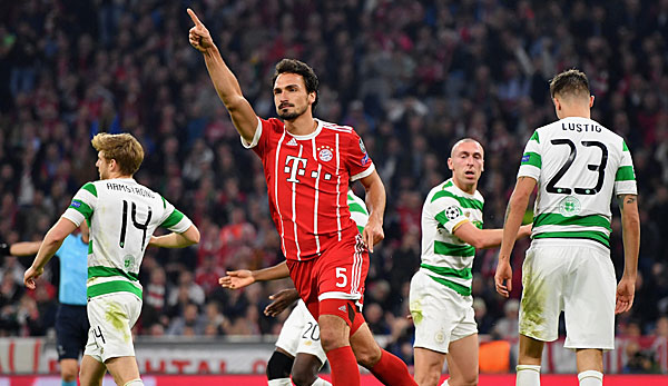 Mats Hummels erzielt in München das Tor zum 3:0 Endstand gegen Celtic Glasgow