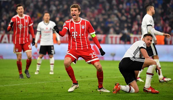 Thomas Müller bejubelt seinen Treffer zum 3:0 gegen Besiktas.