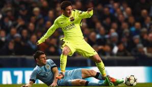 Hinspiel Achtelfinale 2014/15: Manchester City 1:2 FC Barcelona. Nach einem Doppelpack von Luis Suarez konnte Sergio Agüero zwar noch verkürzen, ein Platzverweis für Clichy verhinderte die Aufholjagd von City dann aber.
