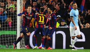 Rückspiel Achtelfinale 2014/15: FC Barcelona 1:0 Manchester City. Ivan Rakitic erzielte in der 31. Minute das 1:0 für Barcelona. Spätestens durch den verschossenen Elfmeter von Agüero in Minute 78 war das Ausscheiden von ManCity besiegelt.