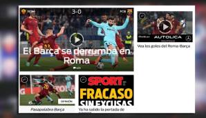 Sport stellt fest: "Barca bricht in Rom zusammen."