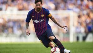 Lionel Messi spielt mit dem FC Barcelona gegen PSV Eindhoven.
