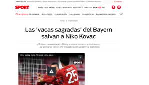 SPORT (Spanien): "Die 'heiligen Kühe' der Bayern retten Niko Kovac. Die Bayern wurden zum Brecher gegen ein harmloses Benfica"