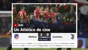 AS (Spanien): "Ein Atletico wie aus dem Kino. Immense Partie von Atletico, mit einer hervorragenden zweiten Hälfte"