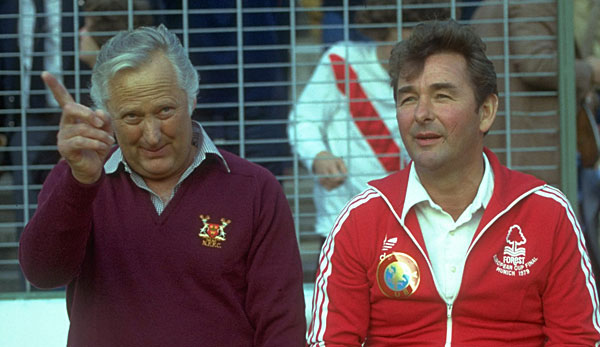Peter Taylor (l.) und Brian Clough beim Landesmeistercupfinale 1979 in München.