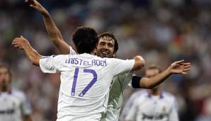 Die ehemaligen Real-Angreifer Raul und van Nistelrooy kommen zusammen auf insgesamt 128 Champions-League-Tore.