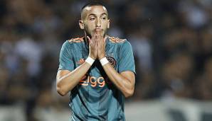Hakim Ziyech kam mit Ajax in Saloniki nicht über ein 2:2 hinaus.