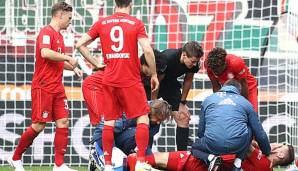 Schockmoment: Niklas Süle verletzt sich im Bundesligaspiel des FC Bayern München beim FC Augsburg schwer am linken Knie.