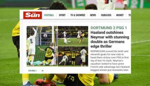 The Sun (England): "Haaland überstrahlt Neymar mit atemberaubendem Doppelpack bei deutschem Thriller."