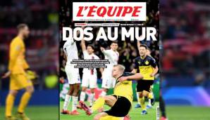 L'Equipe (Frankreich): Auf dem Cover heißt es "Mit dem Rücken zur Wand". Im Heft dann: "Thiago Silva wurde von Haaland aufgefressen.(...) Im Achtelfinale der Champions League war Erling Haaland der Henker von PSG."