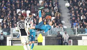 2. Platz (47 Prozent der Stimmen im Finale): CRISTIANO RONALDO für Real Madrid im Viertelfinale gegen Juventus Turin (2018).