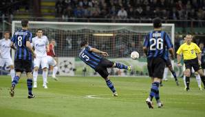Endstation im Achtelfinale (30 Prozent der Stimmen im Duell mit CR7): DEJAN STANKOVIC für Inter Mailand im Viertelfinale gegen Schalke 04 (2011).
