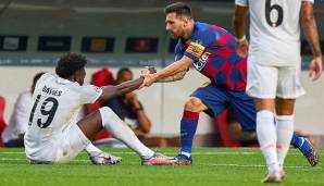 Da zollte sogar Barca-Star Lionel Messi seinen Respekt: Alphonso Davies überzeugte gegen Barcelona im Viertelfinale.