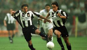 Platz 16: ALESSANDRO DEL PIERO (10) und FILIPPO INZAGHI (6) - 16 Tore für Juventus Turin in der Saison 1997/98.
