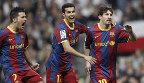 Platz 8: LIONEL MESSI (12) und PEDRO (5) - 17 Tore für den FC Barcelona in der Saison 2010/11.