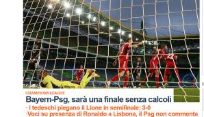 La Repubblica: "Nachdem Lyon Juventus und City aus dem Turnier rausgeworfen hat, verfehlt die Mannschaft von Rudy Garcia einen weiteren Höhenflug. Gegen die große Qualität der Bayern bricht Lyon zusammen."