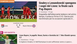 ITALIEN - Gazzetta dello Sport: "Die Bayern ziehen mit einem Koffer voller Enthusiasmus ins CL-Finale ein. De facto sind sie die Favoriten - trotz einiger untypischer Fehler Lewandowskis."