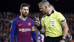 Gerieten während des Champions-League-Halbfinals zwischen Liverpool und Barca aneinander: Superstar Lionel Messi und Schiedsrichter Björn Kuipers.