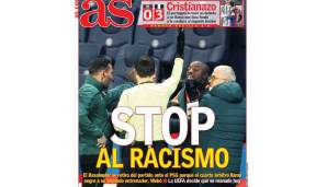 SPANIEN - AS: "Stoppt den Rassismus! Der Skandal im Park der Prinzen erschütterte den Fußballplaneten auch außerhalb des Feldes."