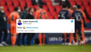 Caglar Söyüncü (Leicester City, ehem. SC Freiburg) solidarisierte sich besonders mit Basaksehir Co-Trainer Webo.
