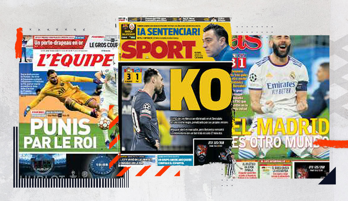 Die spanische Presse bejubelt eine weitere "Remontada" von Real Madrid und feiert Karim Benzema. Frankreich leidet mit Paris Saint-Germain. Die internationalen Pressestimmen.