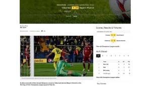 England - BBC: "Villarreal schockt den deutschen Meister Bayern München."