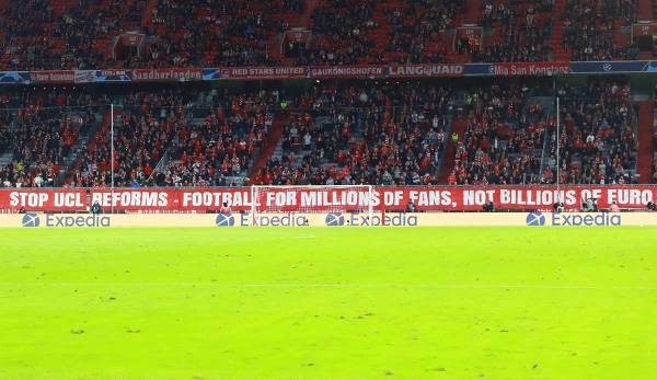 Die Bayern-Fans protestierten zuletzt mehrfach gegen die CL-Reform.