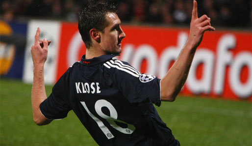 Bayerns Miroslav Klose erzielte gegen Lyon zwei Treffer