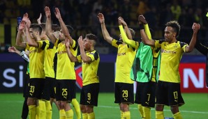 Nach dem späten Ausgleich gegen Real Madrid ließen sich die Spieler von Borussia Dortmund feiern