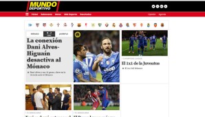 Und Mundo Deportivo schreibt: "Die Verbindung Alves-Higuain schaltet Monaco aus"