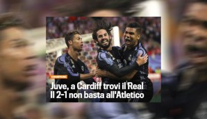 In Italien ist es natürlich auch interessant, wer Juves Finalgegner ist. Irgendwie klingt die Gazzetta, als fände sie es schade, dass das 2:1 für Atletico "nicht gereicht" hat
