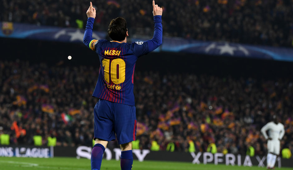 Lionel Messi hat eine weitere Gala gefeiert und den FC Barcelona ins Viertelfinale der Champions League geführt. Dabei griff Barcas Nummer 10 einmal mehr nach den Sternen - und neuen Bestmarken.