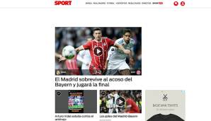 Auch die Sport stellt den Kampf in den Mittelpunkt: "Madrid überlebt den Angriff der Bayern und steht im Finale."