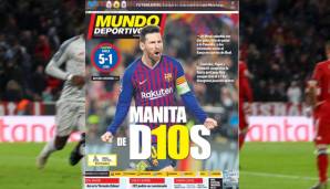 MUNDODEPORTIVO (Printausgabe): "Fünf Stück von Gott" - bei den Katalanen steht Messi natürlich im Fokus.